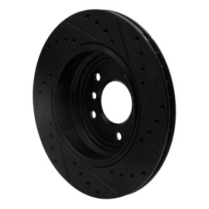 BMW 525I Brake Rotor (1) - Rear Left - R1 Concepts - Drilled & Slotted - Black - `04-`10